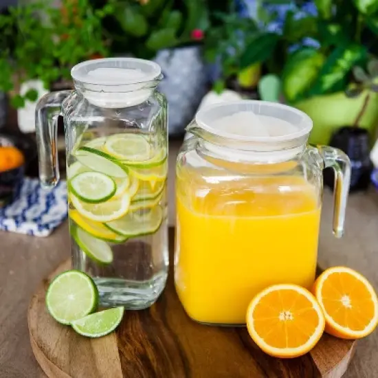 Bormioli Rocco Frigoverre Classic Jug 33.75 oz - with White Lid - Set of 2 image {4}