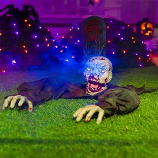 Joyfy Halloween Outdoor Decoration Animated Zombie Groundbreaker with Flashing Eyes for Halloween Yard, Lawn, Patio, Haunted House Decor image {8}
