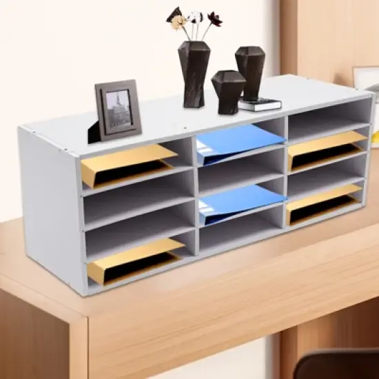 YIYIBYUS Countertop Literature Organizer, Desktop Bill File Organizer for Office Home School image {2}