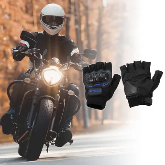 Unique Bargains Motorcycle Cycling Half Finger Gloves 1 Pair image {1}