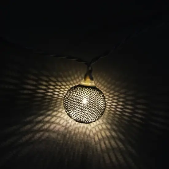 Northlight 10 Battery Operated Silver Mini Patio Lights - 7.5 ft White Wire image {1}