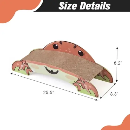 SEVOBAL Crab-Shape Cat Scratcher Corrugated Cardboard Pad Cat Scratch Bed Lounge for Indoor Cats Durable 2-Side Curved Cat Scratching Pad Cute Design image {2}