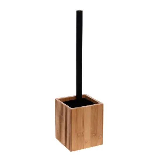 Oslo Bamboo Toilet Brush Holder Brown - Bath Bliss image {3}
