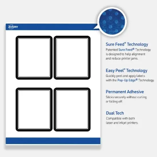 Avery 4" x 3-1/3" Labels, Double Black Border, 40 ct image {2}