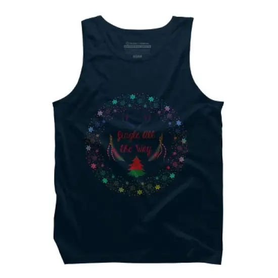 Men's Design By Humans Christmas Jingle All The Way Snowflake Circle By famenxt Tank Top image {5}