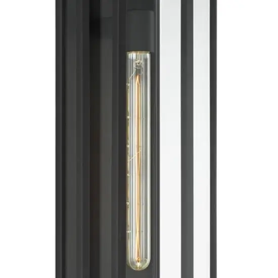 Possini Euro Design Jericho Modern Outdoor Wall Light Fixture Textured Black Steel 28" Clear Glass for Post Exterior Barn Deck House Porch Yard Patio image {2}