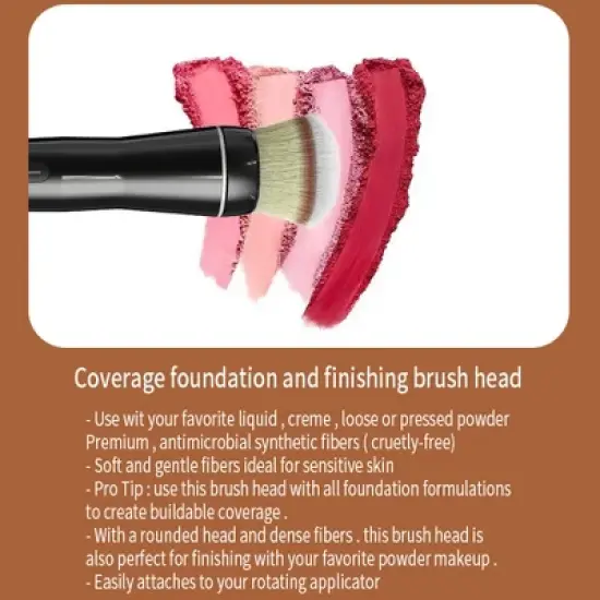 Time-Saving 360&iexcl;&atilde; Electric Makeup Brush with 2 Replaceable Brush Heads, 2 Adjustable Speeds, Gift for Women image {1}