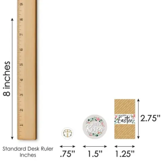 Big Dot of Happiness Religious Easter - Mini Candy Bar, Round Candy, & Circle Stickers - Christian Holiday Party Candy Favor Sticker Kit - 304 Pieces image {6}