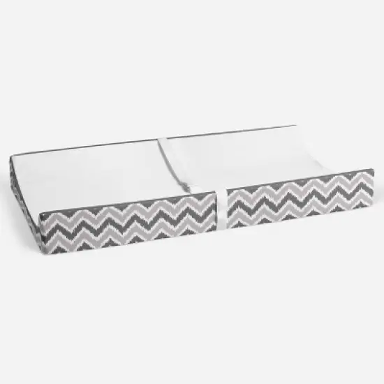 Bacati - MixNMatch Gray White Changing Pad Cover image {3}