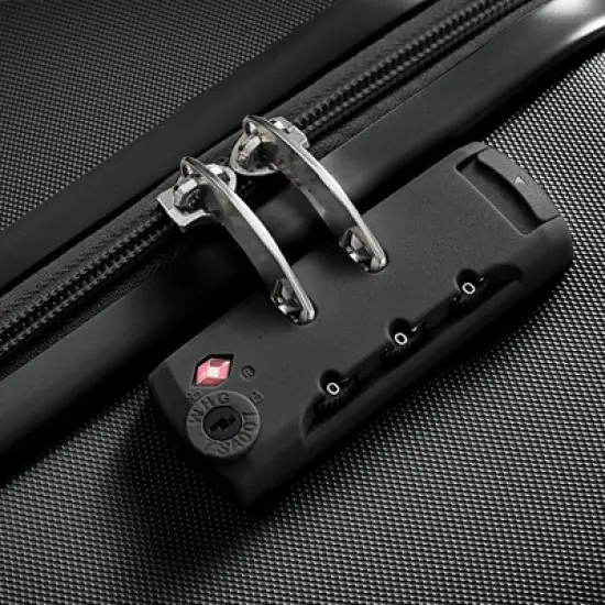 Gulches ABS Hard Shell Luggage Set - Airline Certified Carry-On with Cup Holder - 3-Piece Spinner Set - Black image {8}