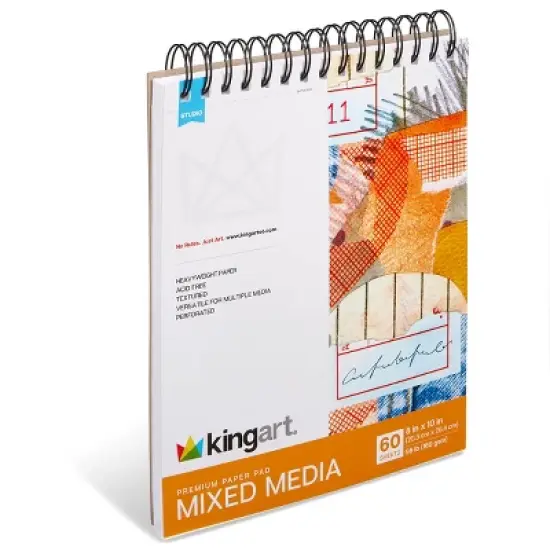 KINGART Mixed Media Sketchbook, 8&rdquo; x 10&rdquo;, 60-Sheets image {1}
