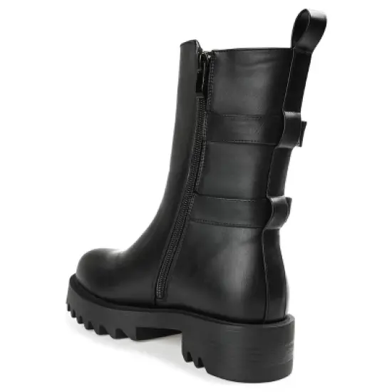 Journee Collection Womens Yasmine Almond Toe Block Heel High Ankle Booties image {6}