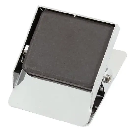 Unique Bargains Rectangle Magnet Base Spring Loaded Memo Note Message Holder Metal Binder Clips 1.2"x1.4"x0.8" Silver Tone 3 Pcs image {2}
