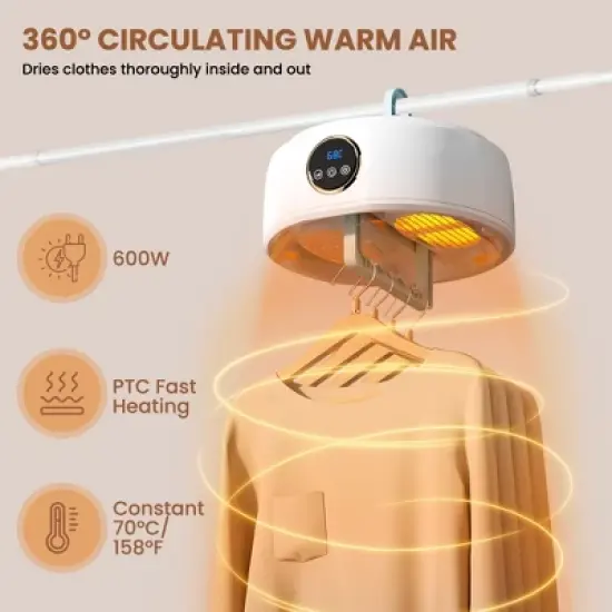 Portable Clothes Dryer With Remote Control And Dry Bag image {4}
