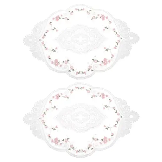 Unique Bargains Polyester Flexible Embroidery Vintage Pattern Washable Table Place Mats 2 Pcs image {22}