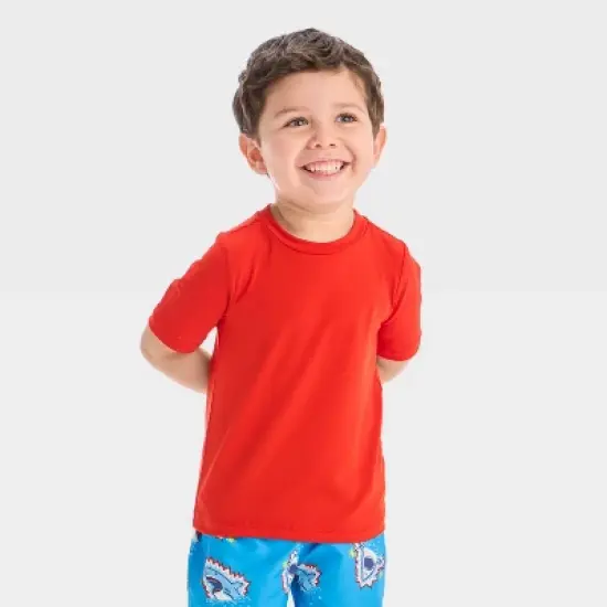 Toddler Boys' Short Sleeve Rash Guard Top - Cat & Jack&trade; Red image {3}