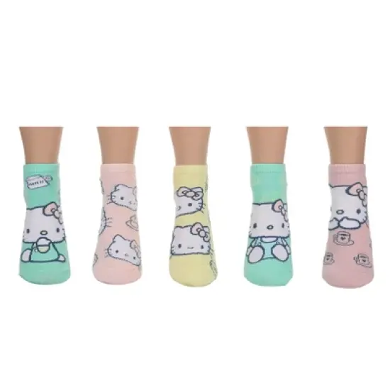 Hello Kitty Characters AOP Scalloped Cuffs Womens Ankle Socks 5 Pack image {6}