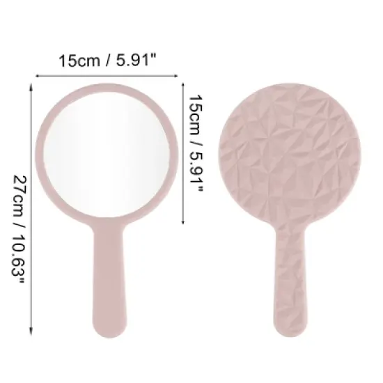 Unique Bargains Diamond Pattern Round Cosmetic Mirror 1 Pc image {1}