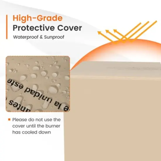 Tangkula Patio Rattan 6PCS Cushioned Sofa Set Furniture Set Thick Cushion with 34.5" Fire Pit Table for Garden Black/Blue/Red/Turquoise/Off White image {4}