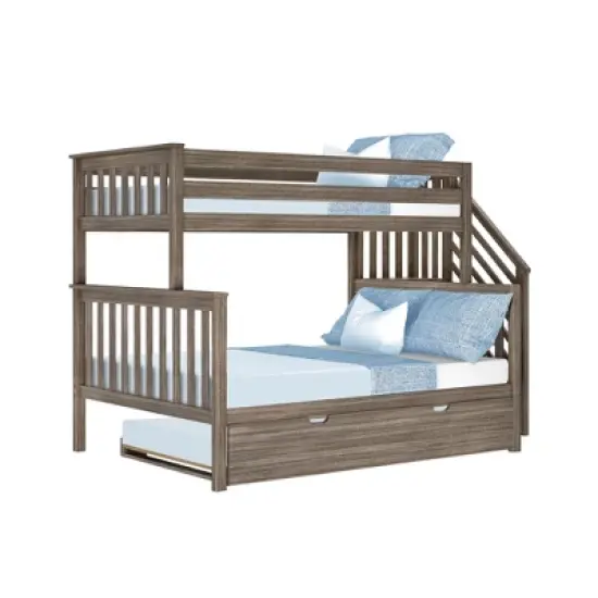 Max & Lily Twin over Full Staircase Bunk Bed with Trundle image {7}
