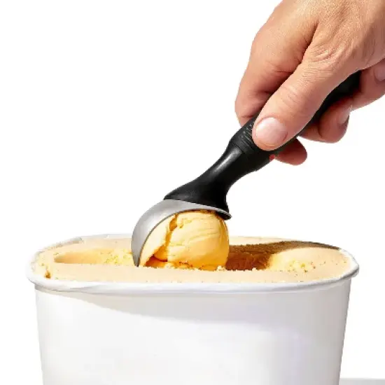 OXO Ice Cream Scoop: Top Rated Zinc Alloy, Dishwasher-Safe, Black Handle, 8.25" Length, Lifetime Warranty image {4}