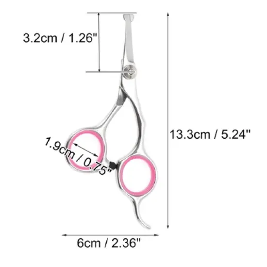 Unique Bargains Round Head Dog Grooming Scissors 4 Inches Silver Tone Pink 1 Pc image {1}