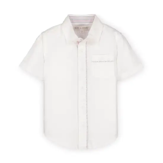 Hope & Henry Boys' Linen Short Sleeve Button Down Shirt, Infant image {12}