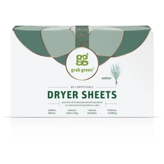 Grab Green Classic Dryer Sheets, Vetiver Scent image {1}