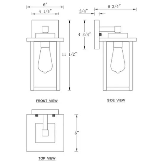 C Cattleya 2-Pack Powder-Coated Black Outdoor Wall Sconces with Clear Glass Panes for Patio,Porch and Garage(E26) image {6}