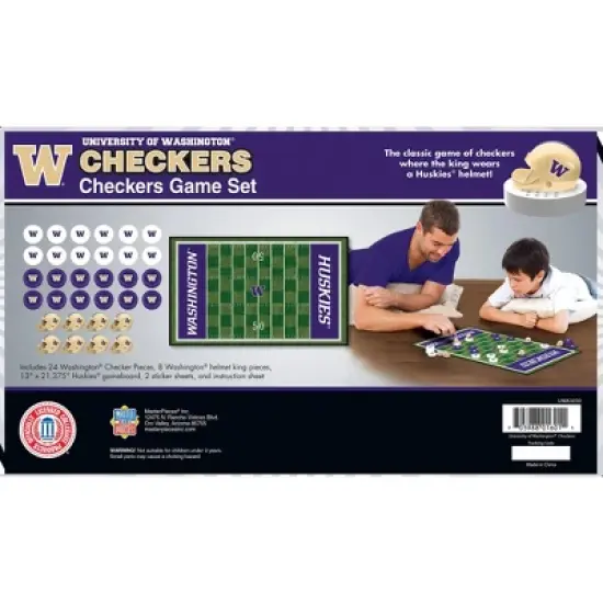MasterPieces Officially licensed NCAA Washington Huskies Checkers Board Game for Families and Kids ages 6 and Up image {2}