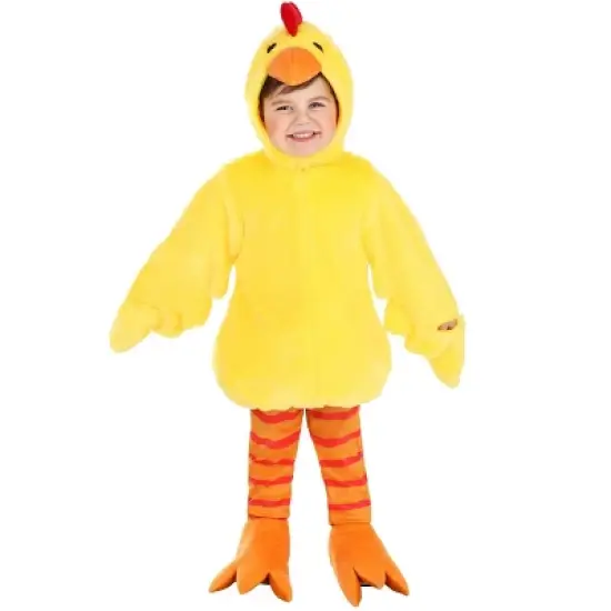 HalloweenCostumes.com Cozy Toddler Farm Chicken Halloween Costume, Barnyard Bird Outfit With Mitts, Leggings, & Headpiece image {5}