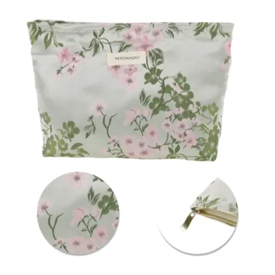 Unique Bargains Portable Cherry Blossom Makeup Bag 1 Pc image {3}
