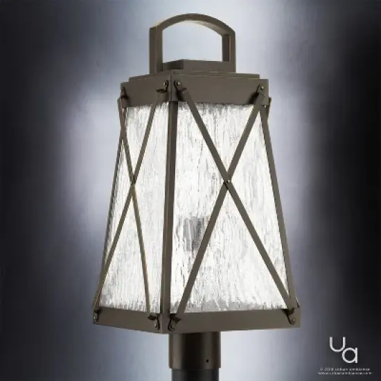 Urban Ambiance Luxury English Country Outdoor Post/Pier Light,  21-3/4"H x 10-1/2"W,  Olde Bronze, UHP1056 image {2}