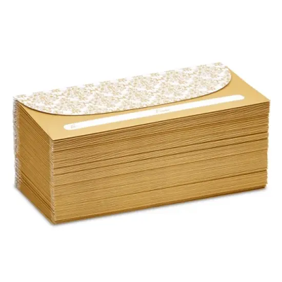 Paper Junkie 100 Pack Gold Money Envelopes for Cash Gifts, Fancy Decorative Design for Birthday, Graduations, Weddings (6.7 x 3.3 In) image {3}