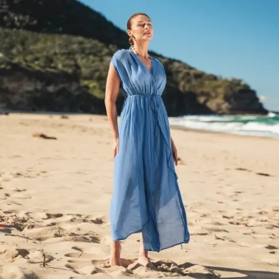 Women's Dreamy Drawstring Ruffled Cover-Up Dress - Cupshe image {3}