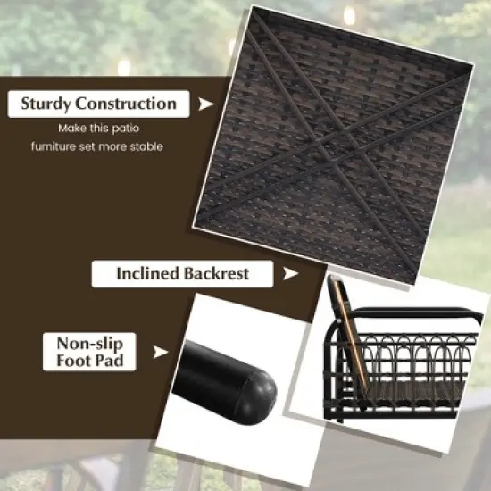 Coswtay 8 PCS Patio Furniture Set Outdoor Wicker Conversation Bistro Set with Soft Cushions image {8}