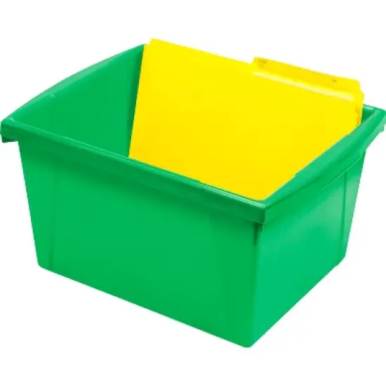 Storex 4 Gallon Storage Bin with Lid, Green image {1}