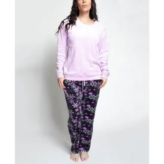 MUK LUKS Women's Silky Velour PJ Set image {4}