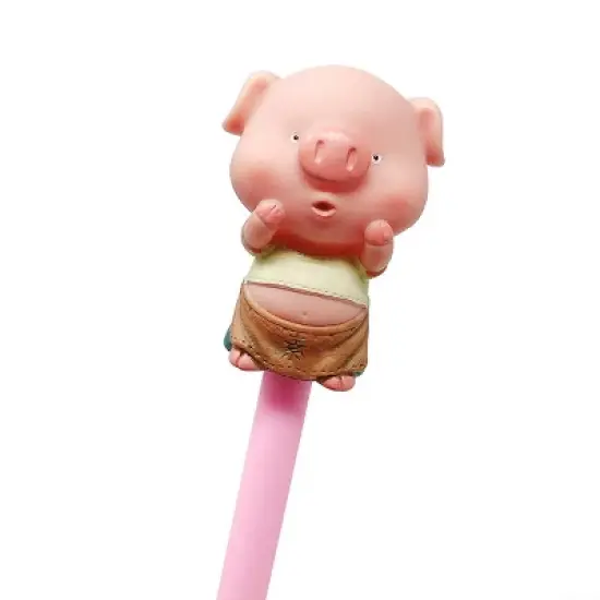 Wrapables Cute Notebook Gel Pen Set, Diary Journal Gift Set, Pink Piggy image {10}