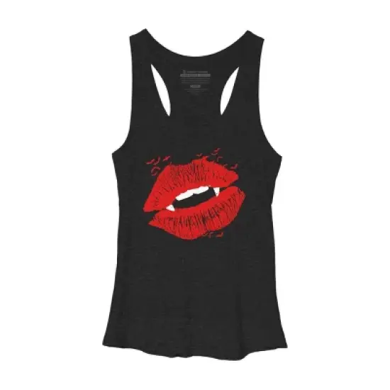 Women's Design By Humans Vampire kiss By clingcling Racerback Tank Top image {2}