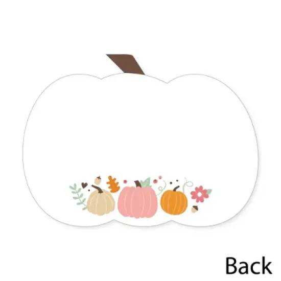 Big Dot of Happiness Girl Little Pumpkin - Shaped Thank You Cards - Fall Birthday Party or Baby Shower Thank You Note Cards with Envelopes - Set of 12 image {3}