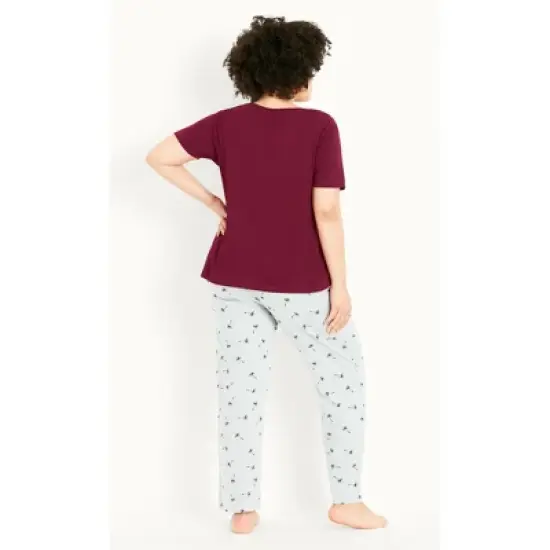 Women's Plus Size Let Me Sleep  Set - Berry | EVANS image {1}