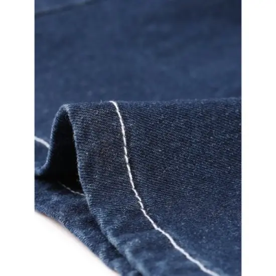 Agnes Orinda Women's Plus Size Denim Overalls Cross Back Cargo Pocket Adjustable Strap Jeans Shortalls image {4}