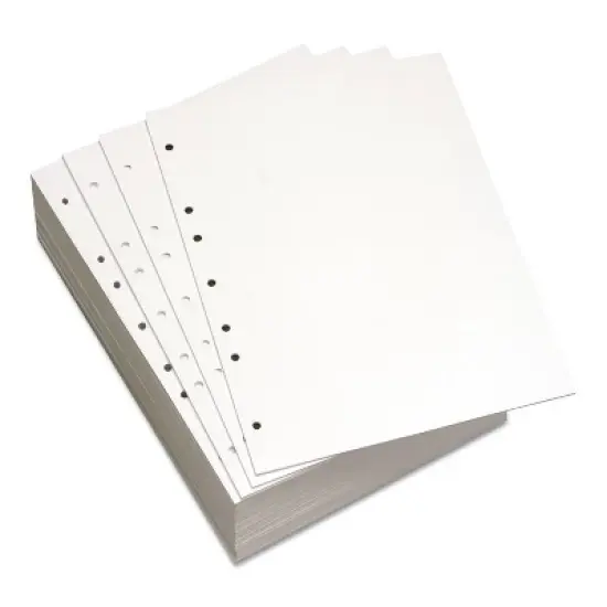 Domtar Custom Cut-Sheet Copy Paper 20 lb 8 1/2 x 11 White 7-Hole 500 sheets/RM 851271 image {1}