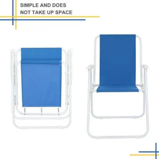 DOMETOUR Oxford Cloth Iron Outdoor Beach Chair Blue image {5}