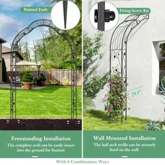 Tangkula 99" Tall Garden Arch Arbor Trellis w/6 Combination Ways & 2 Installation Methods image {5}