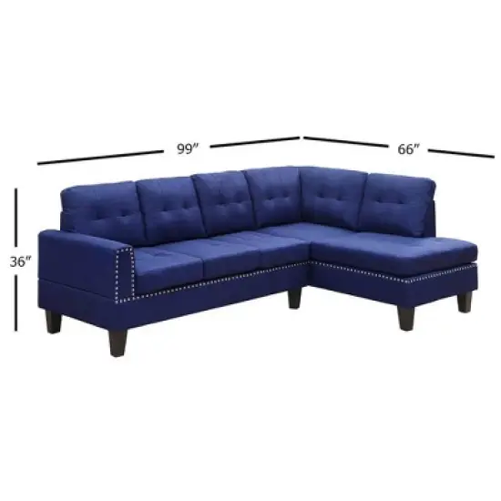 81" Earsom Sofa Blue Linen - Acme Furniture image {8}