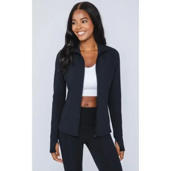 Yogalcious Womens Polarlux Fleece Lined Full Zip Perfomance Jacket image {1}