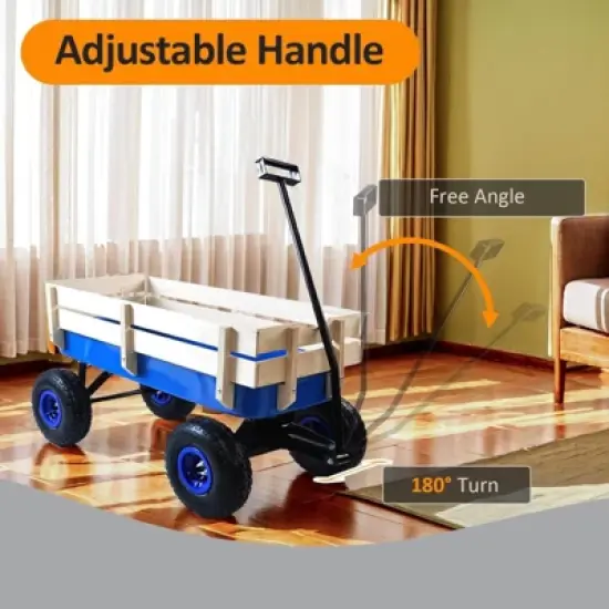 RISOKEYS Kids Wagon,with Removable Wooden Side Panels - Pet Wagon,Foldable Design,176lbs Capacity for Toys,Snacks and Outdoor Adventures image {4}