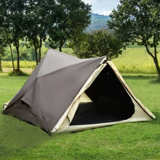 Outsunny 2-3 People Pop Up Camping Tent Waterproof Automatic Instant Tent Portable Cabana Beach Tent w/ Carry Bag, Windows and Doors image {2}